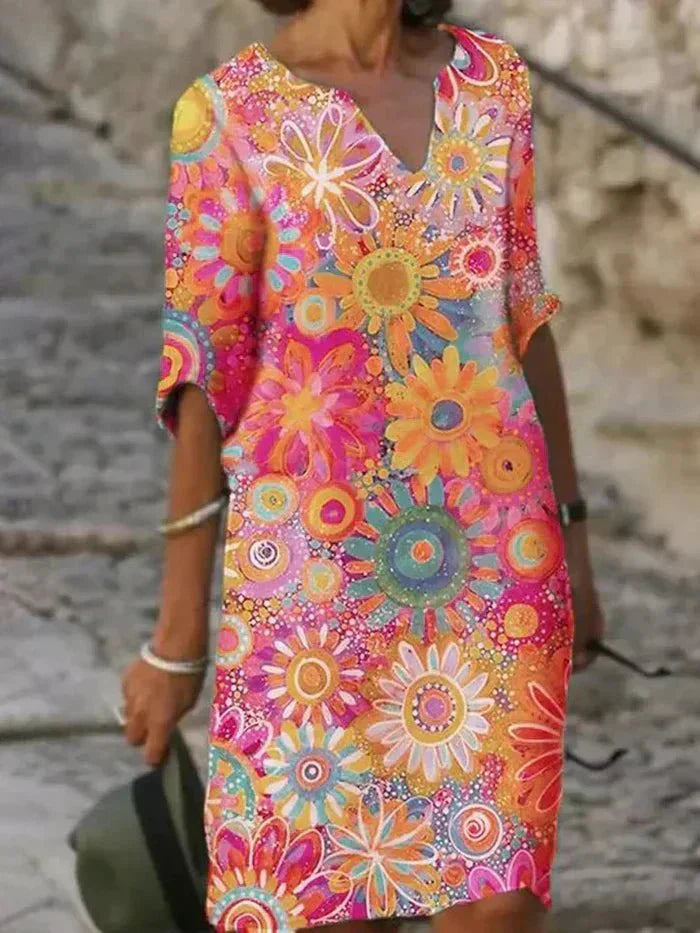 Nira – Floral Midi Dress with Flowy Silhouette