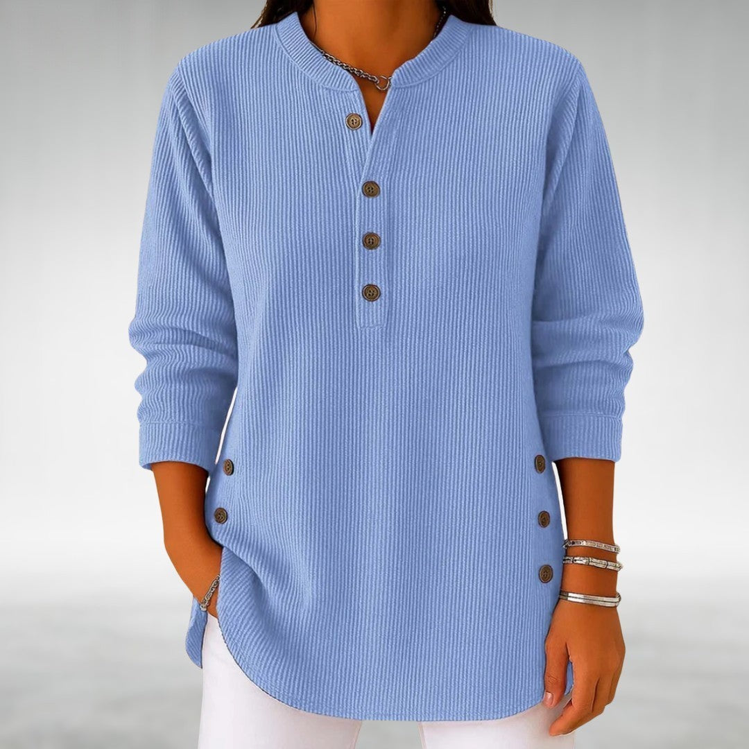 Valerie | Ribbed Button Sweater