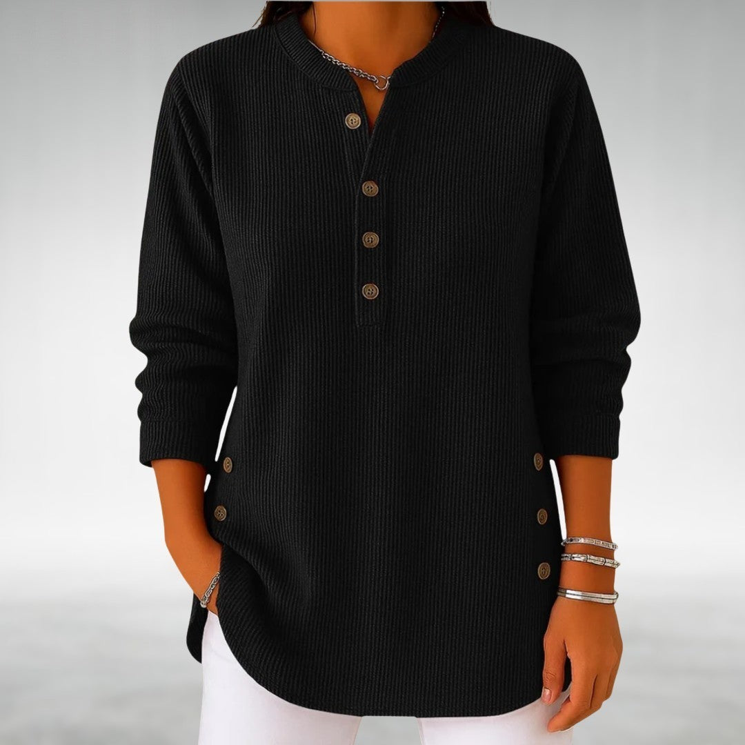 Valerie | Ribbed Button Sweater