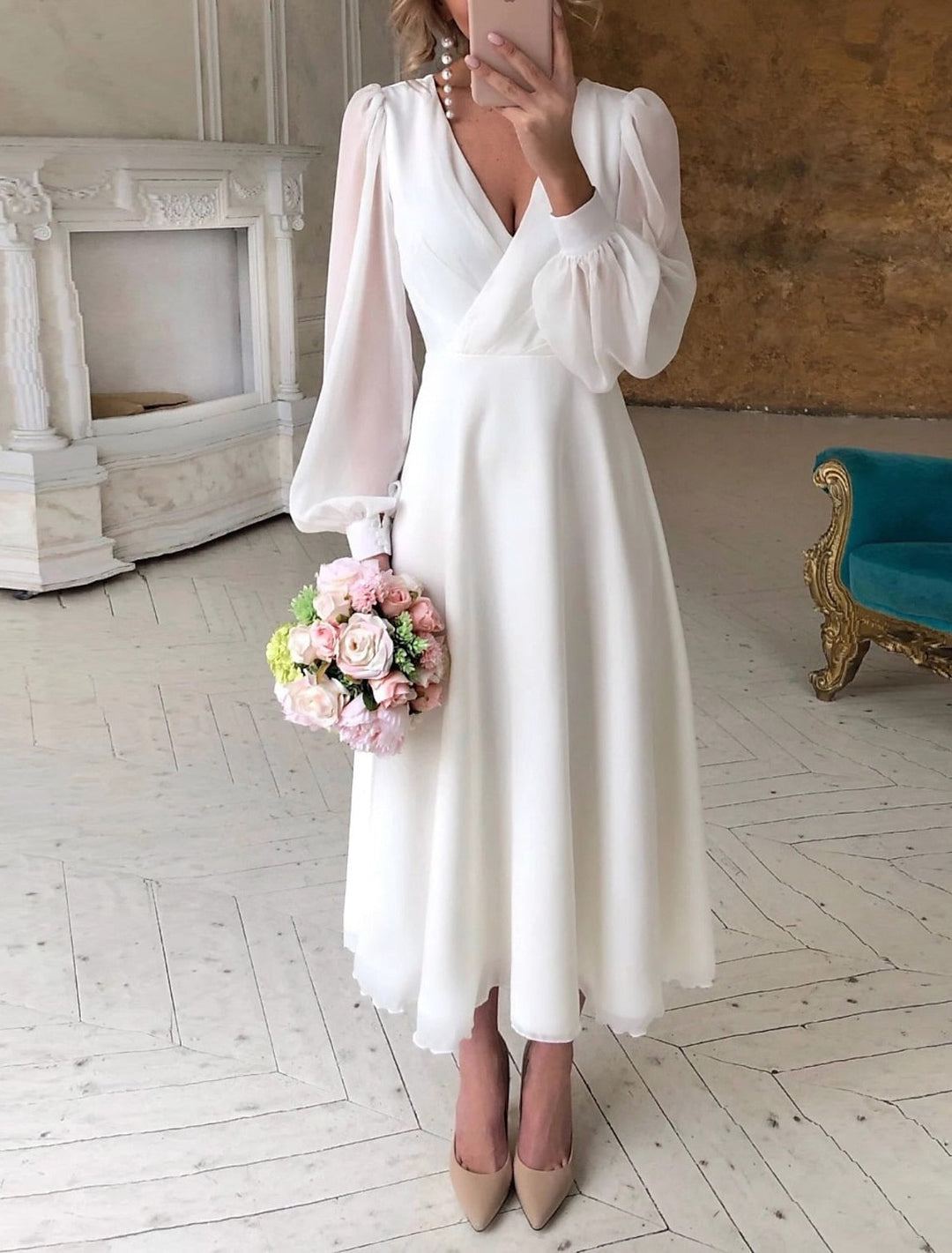 Birgit | Classic Long-Sleeve Flowy Wedding Dress