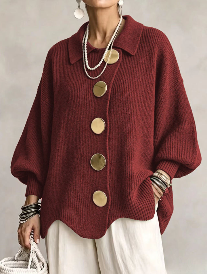 Isadora | Oversized Collared Button Cardigan