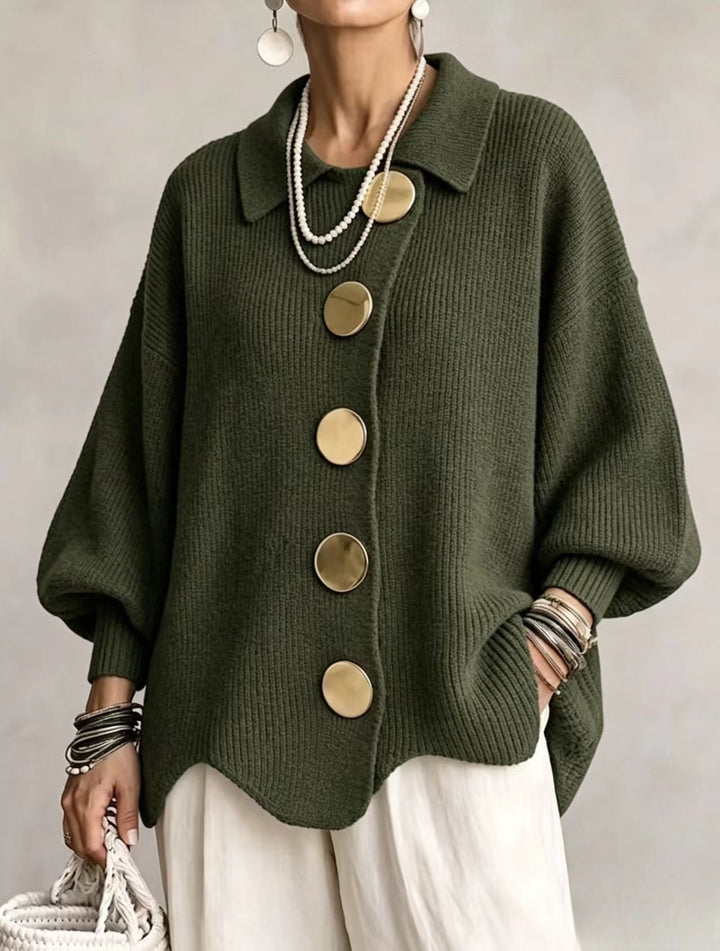 Isadora | Oversized Collared Button Cardigan