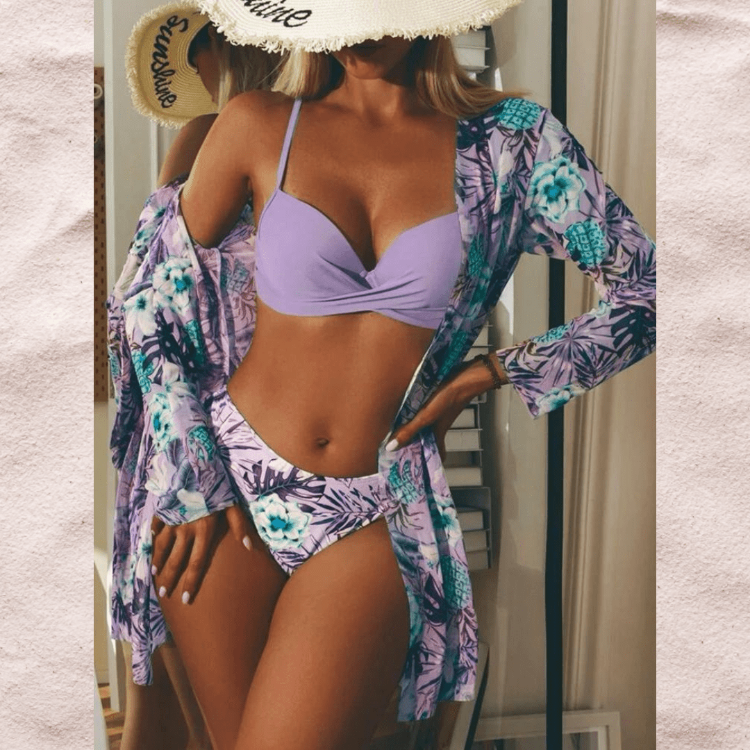Thalassa – 3-in-1 Bikini Set with Kimono Cover-Up