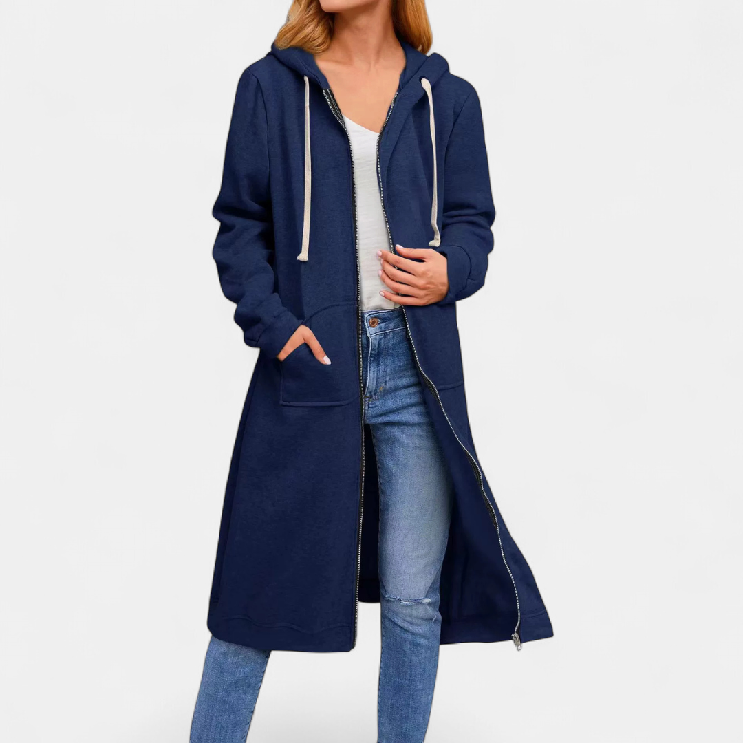 Carol – Relaxed Zip-Up Longline Cardigan