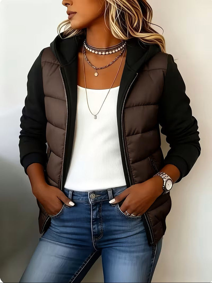 Nina | Hooded Quilted Colorblock Jacket