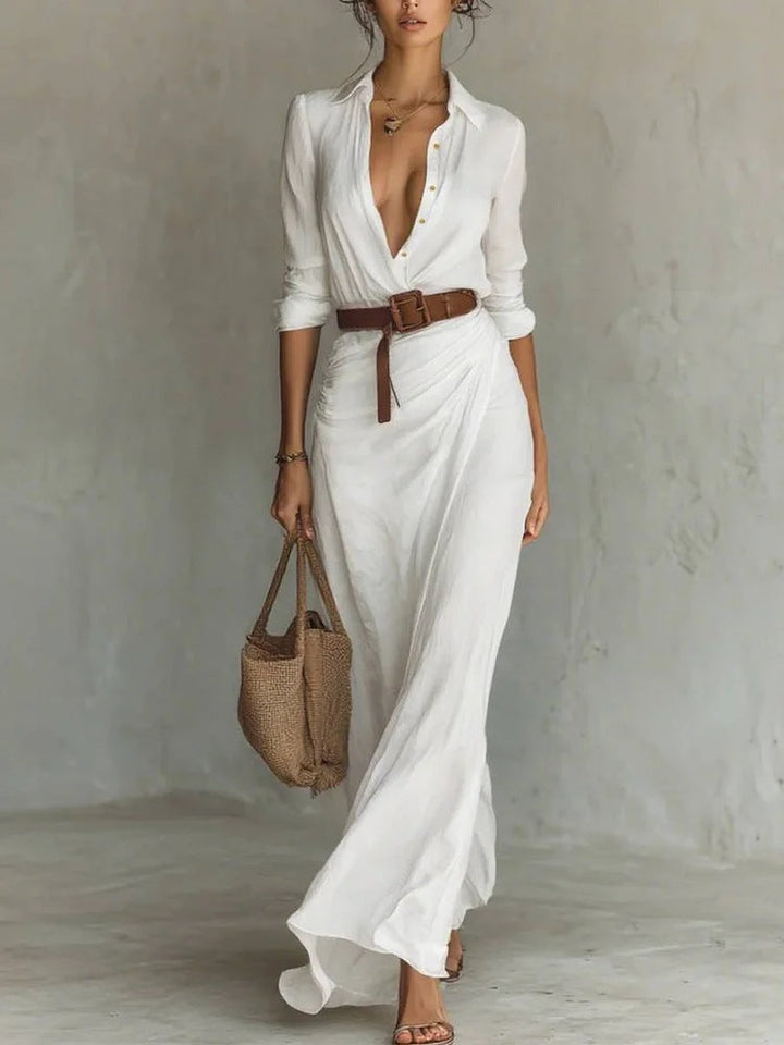 Anna | Lapel-Wrap Maxi Dress