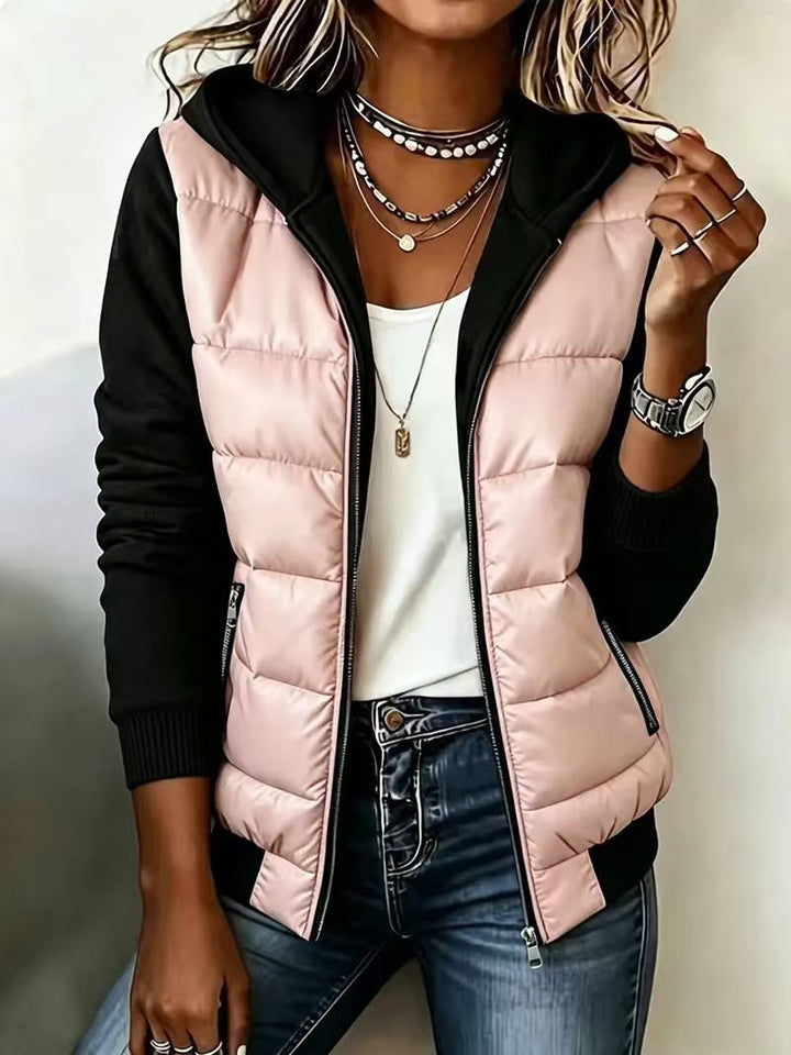 Nina | Hooded Quilted Colorblock Jacket