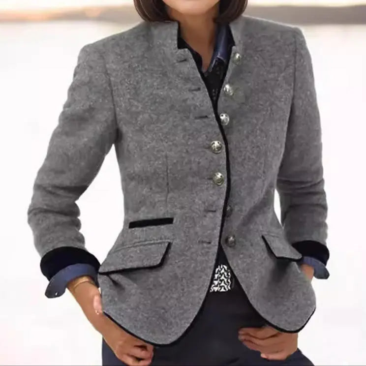 Zara | Wool Blazer with Contrast Trim