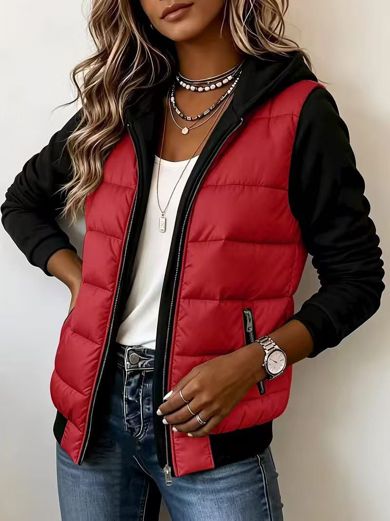Nina | Hooded Quilted Colorblock Jacket