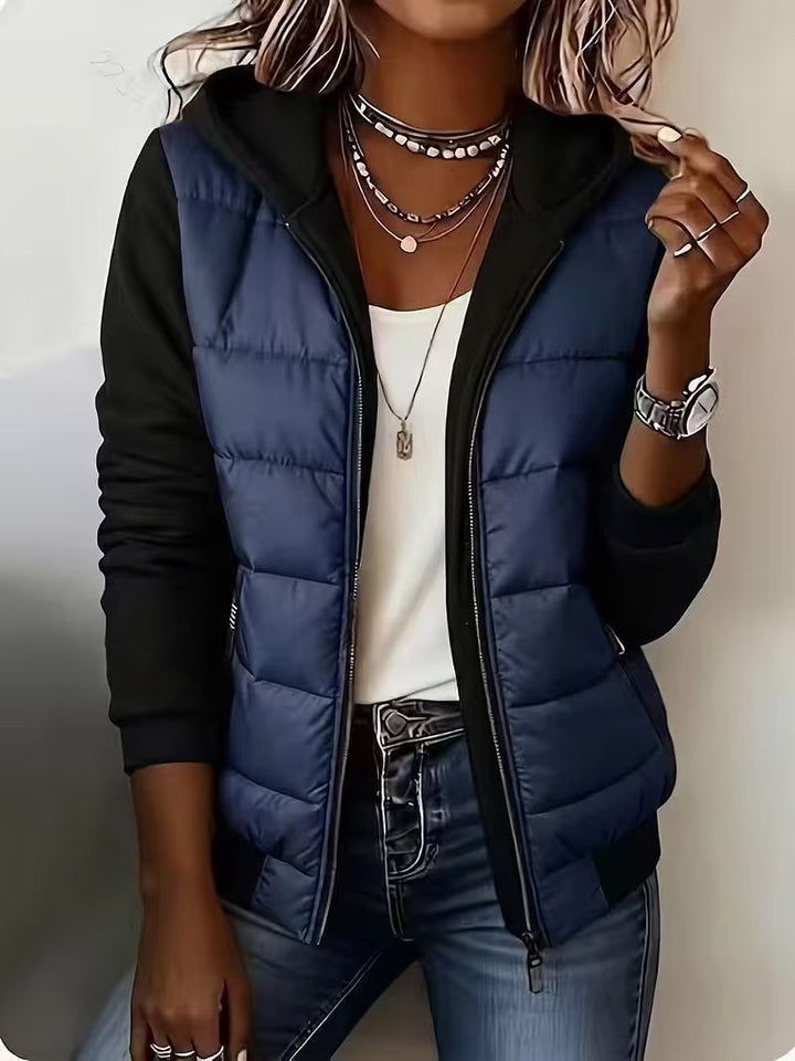 Nina | Hooded Quilted Colorblock Jacket