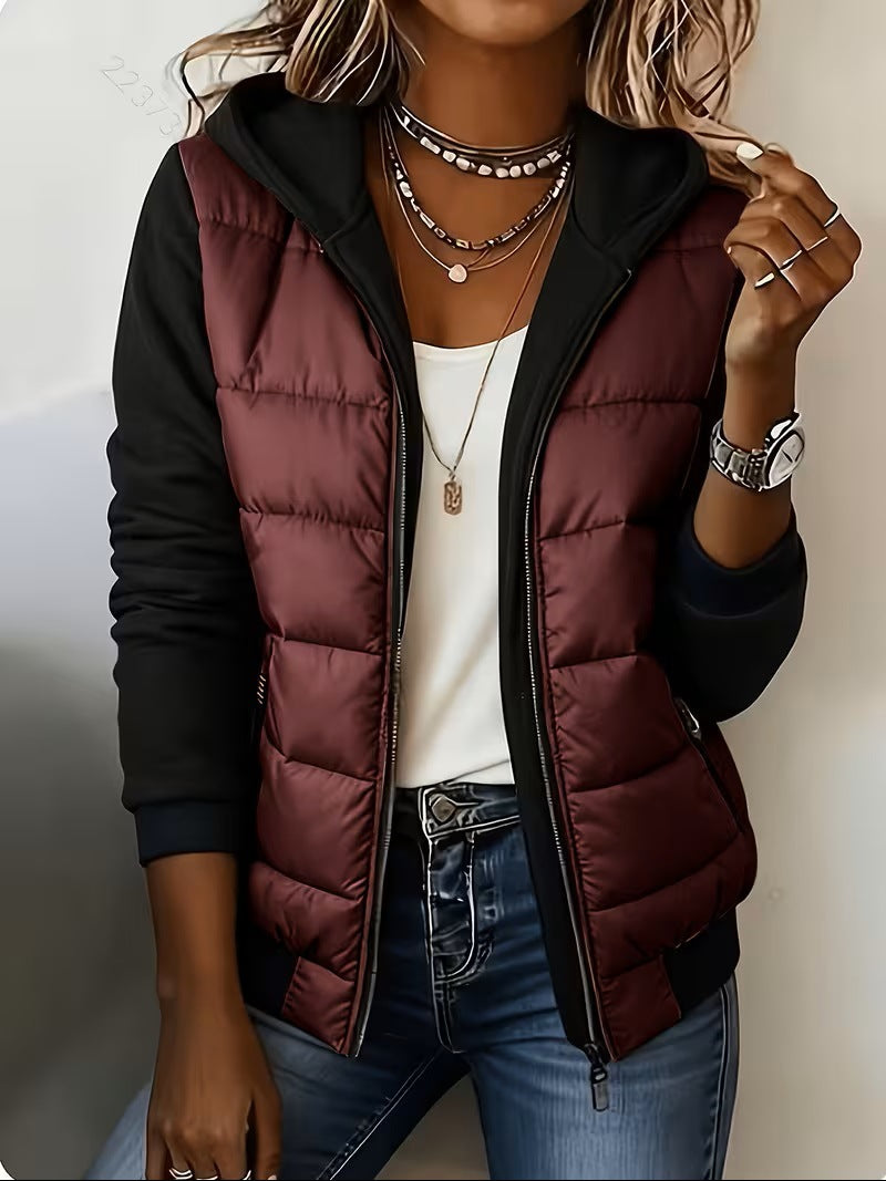 Nina | Hooded Quilted Colorblock Jacket