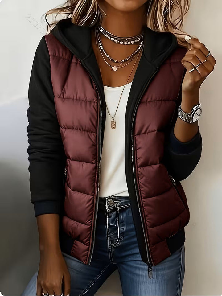 Nina | Hooded Quilted Colorblock Jacket