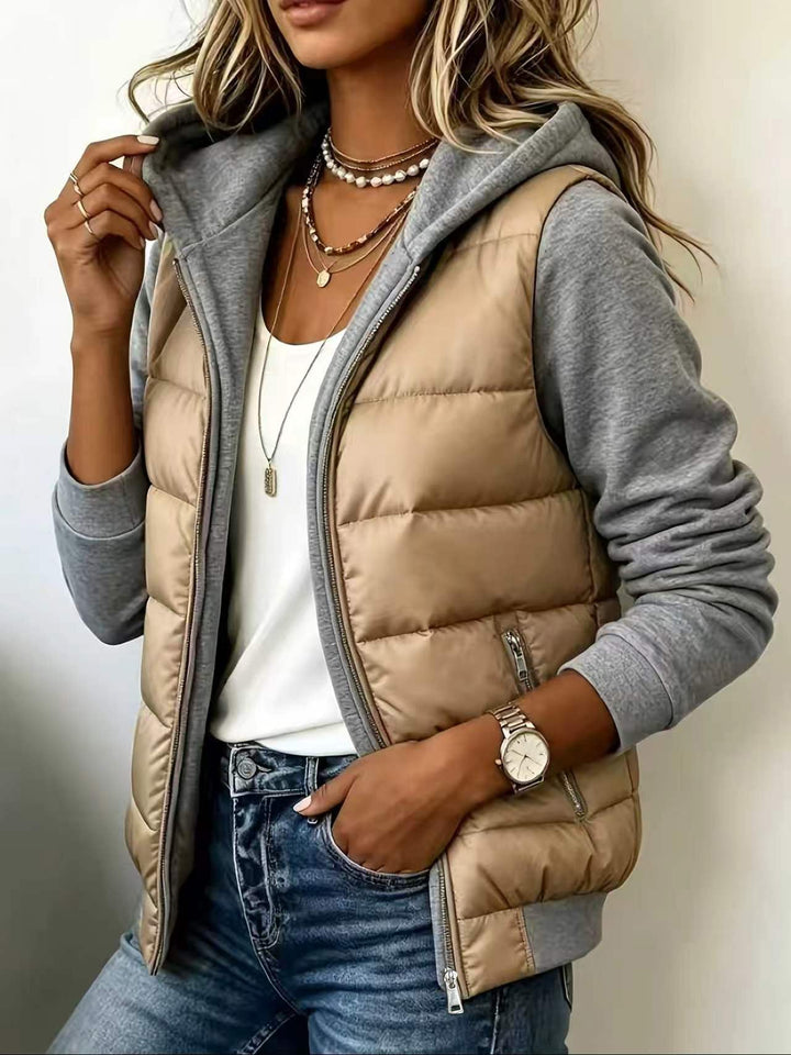 Nina | Hooded Quilted Colorblock Jacket