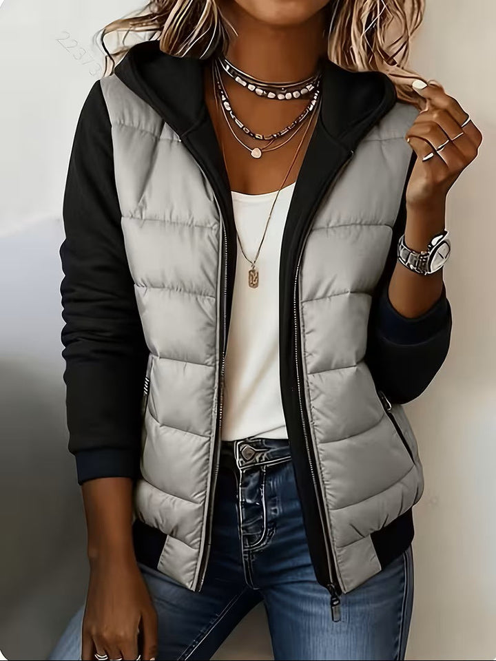 Nina | Hooded Quilted Colorblock Jacket