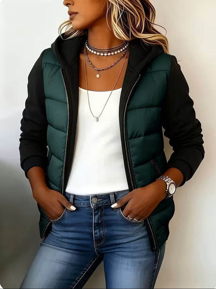 Nina | Hooded Quilted Colorblock Jacket
