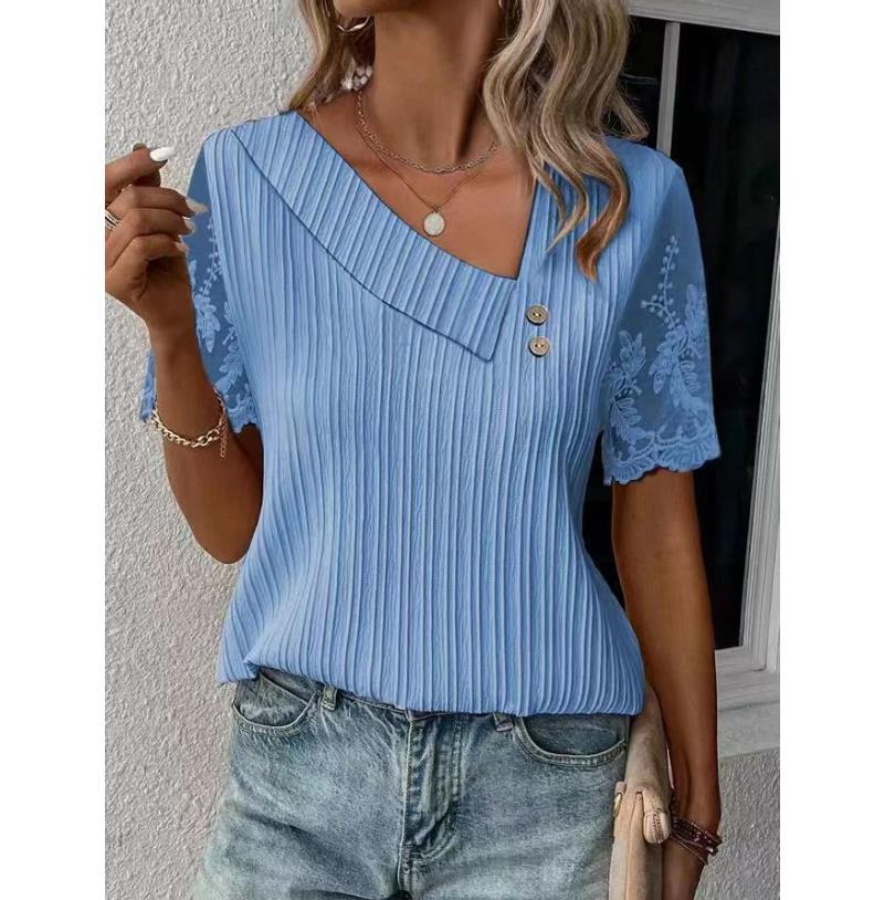 Haifa – Lace Blouse with Asymmetric Neckline