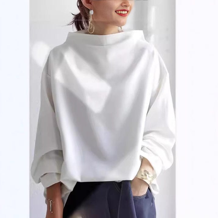 Elly | High-Neck Long-Sleeve Relaxed Top