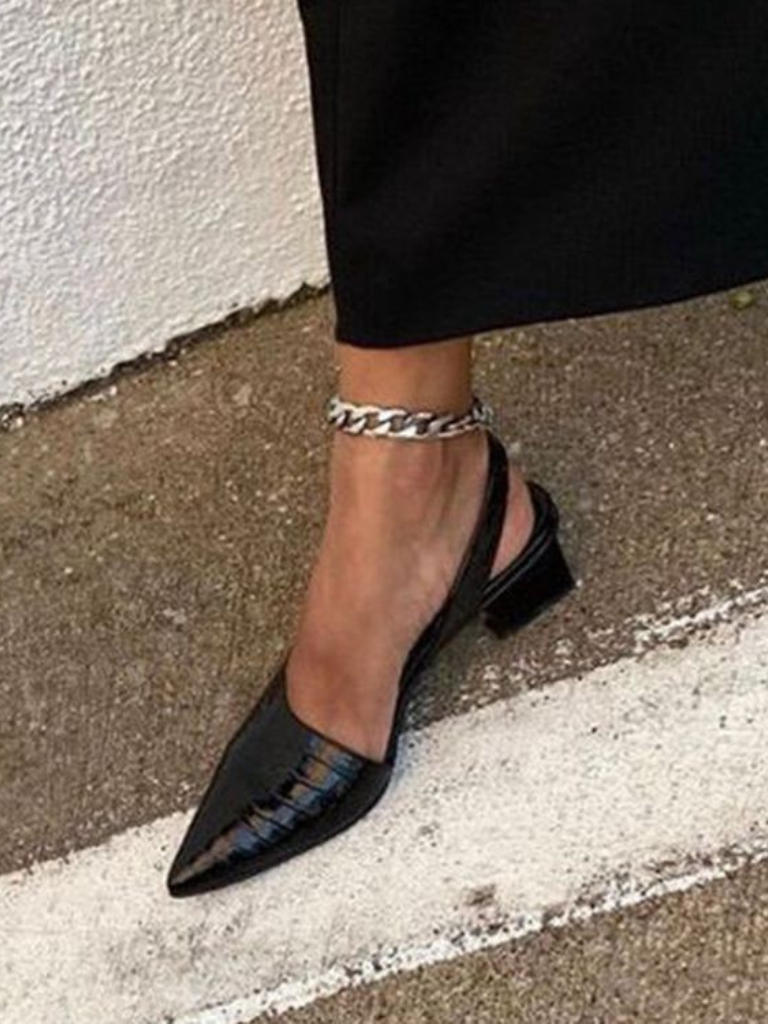 Lynnette | Croc-Effect Slingback Shoes