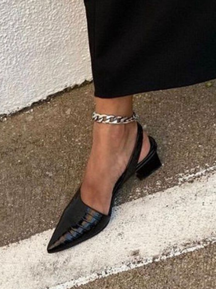 Lynnette | Croc-Effect Slingback Shoes