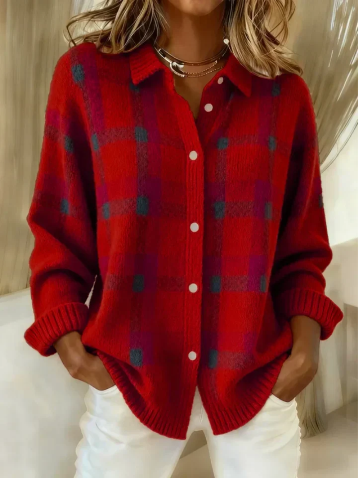 Renee | Plaid Button-Up Blouse