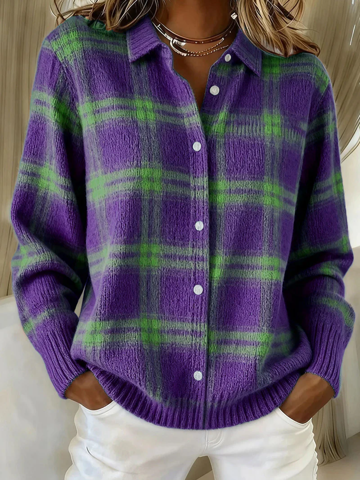 Renee | Plaid Button-Up Blouse