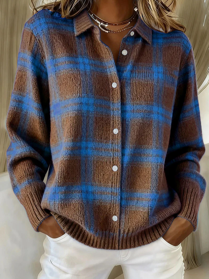 Renee | Plaid Button-Up Blouse