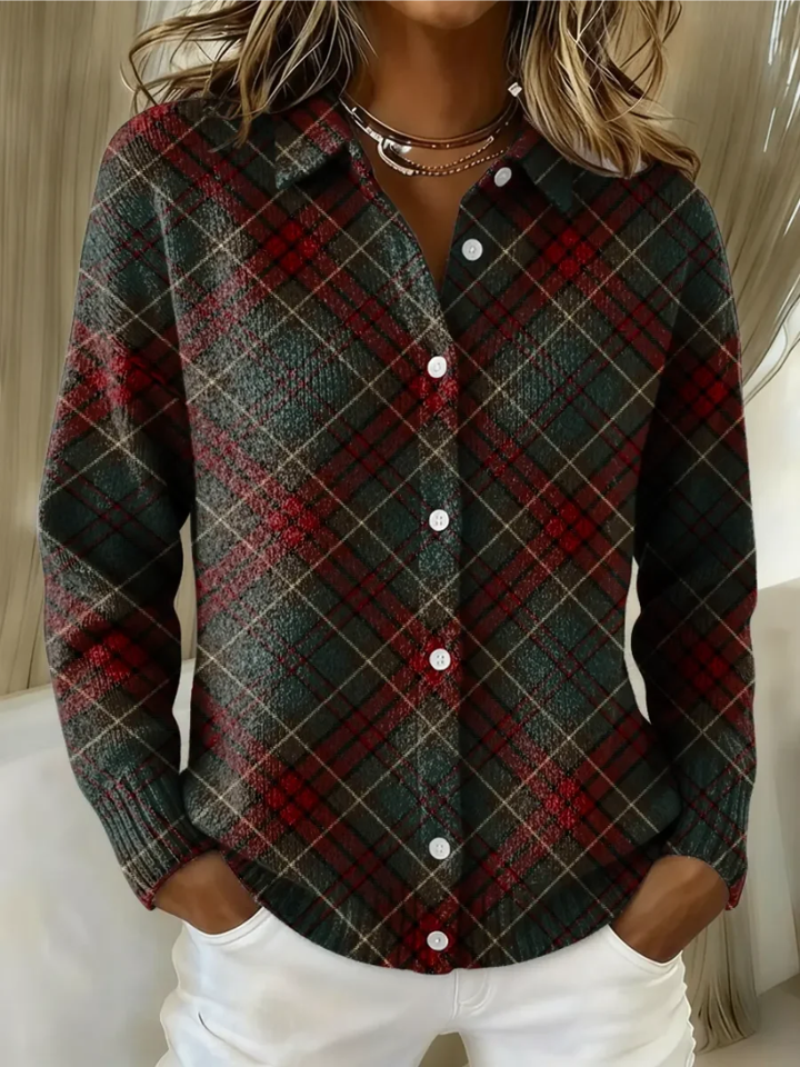 Renee | Plaid Button-Up Blouse