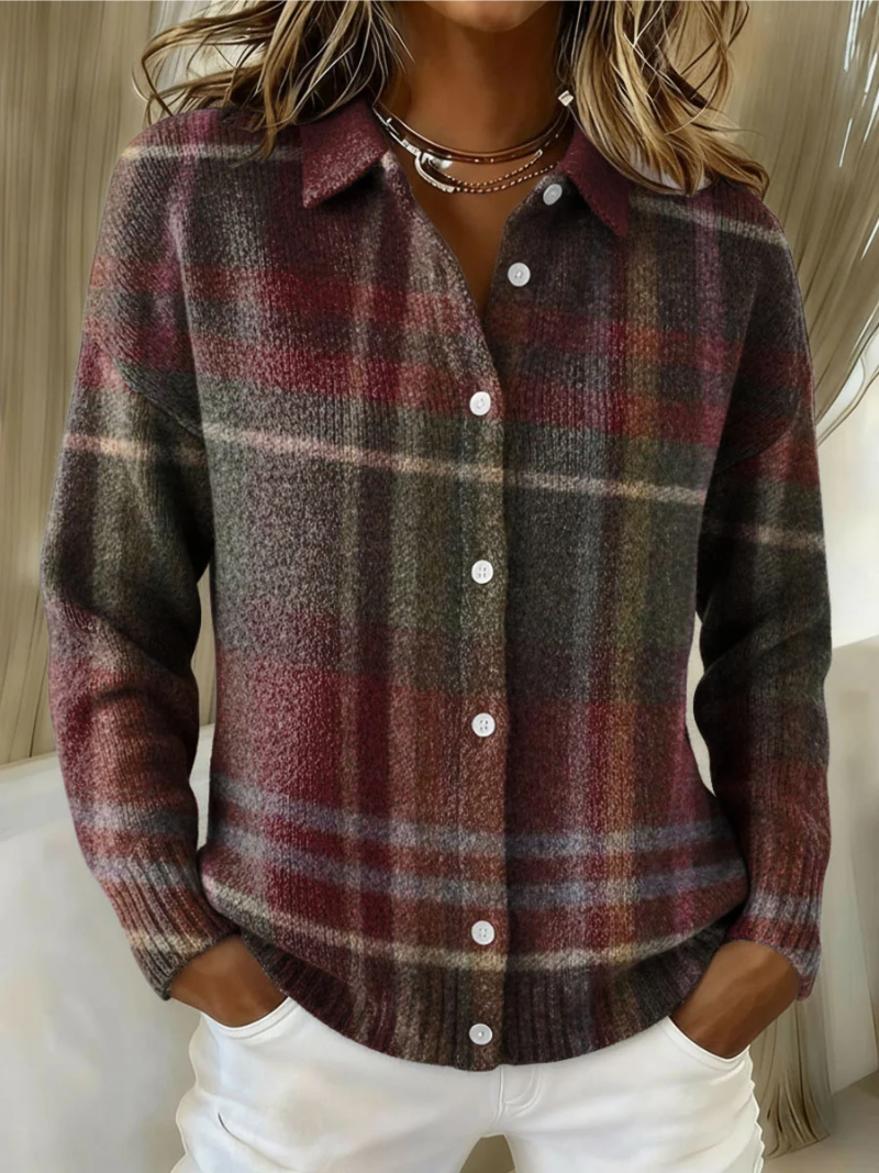 Renee | Plaid Button-Up Blouse
