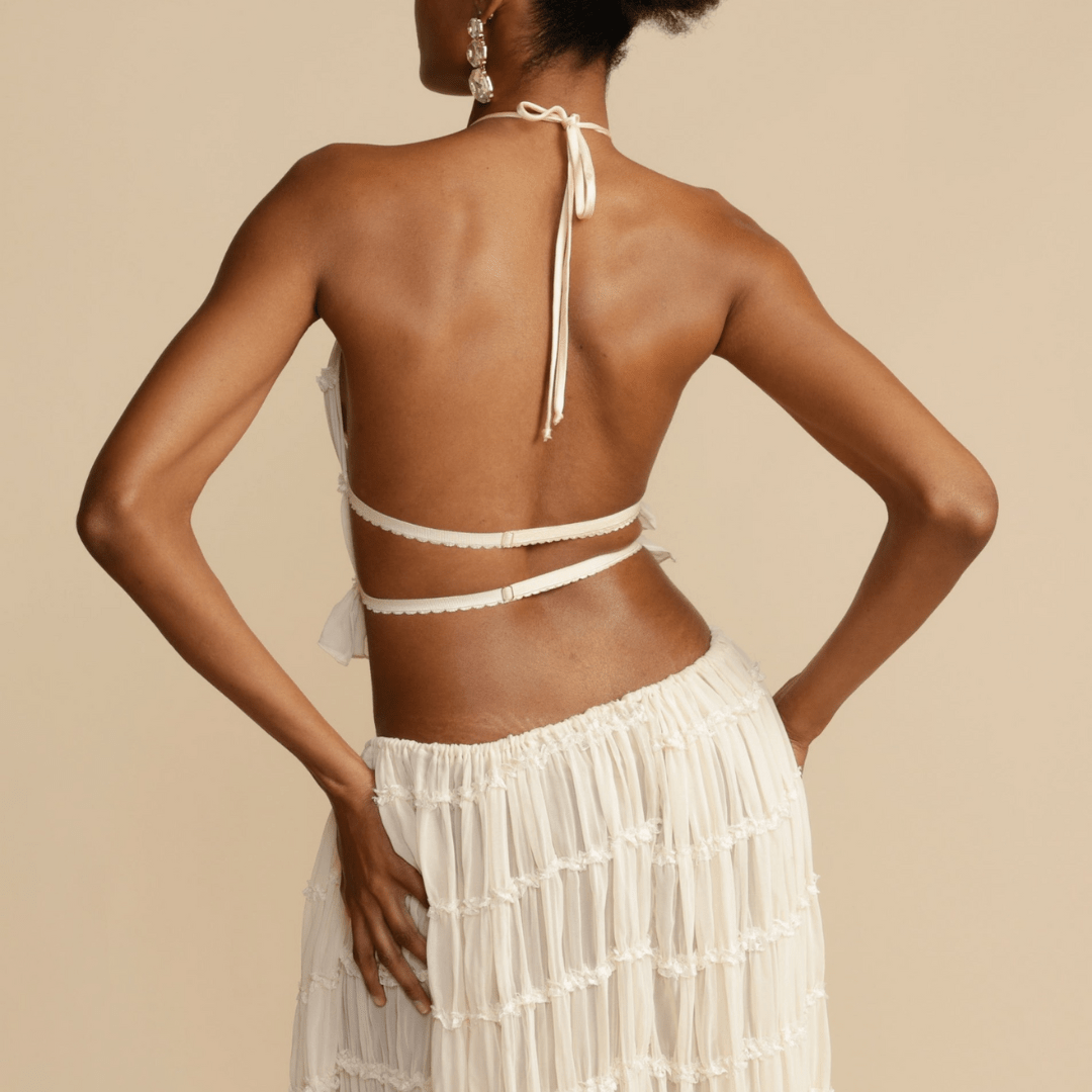 Lira – Halter Top and Skirt Set with Ruched Detail