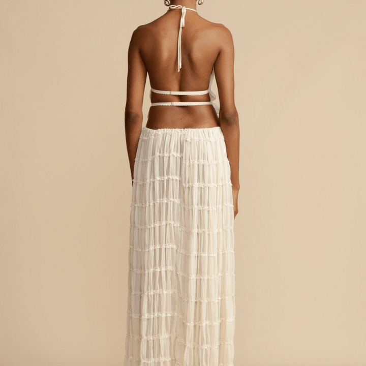 Lira – Halter Top and Skirt Set with Ruched Detail