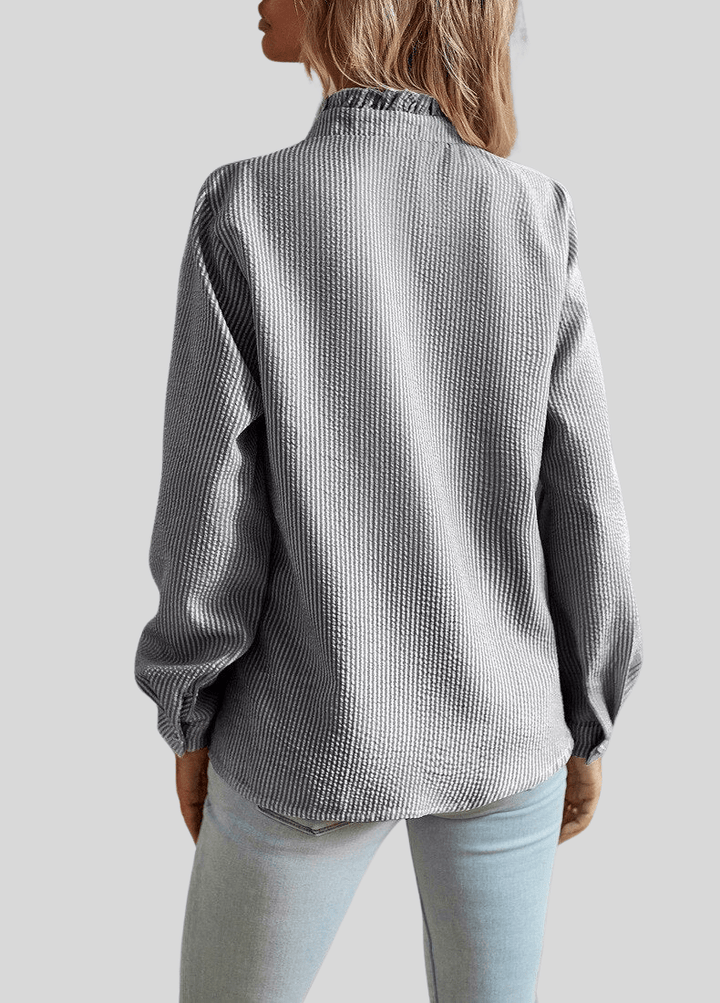 Alina – Ruffle Blouse with Elegant Collar