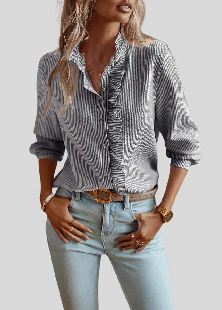 Alina – Ruffle Blouse with Elegant Collar