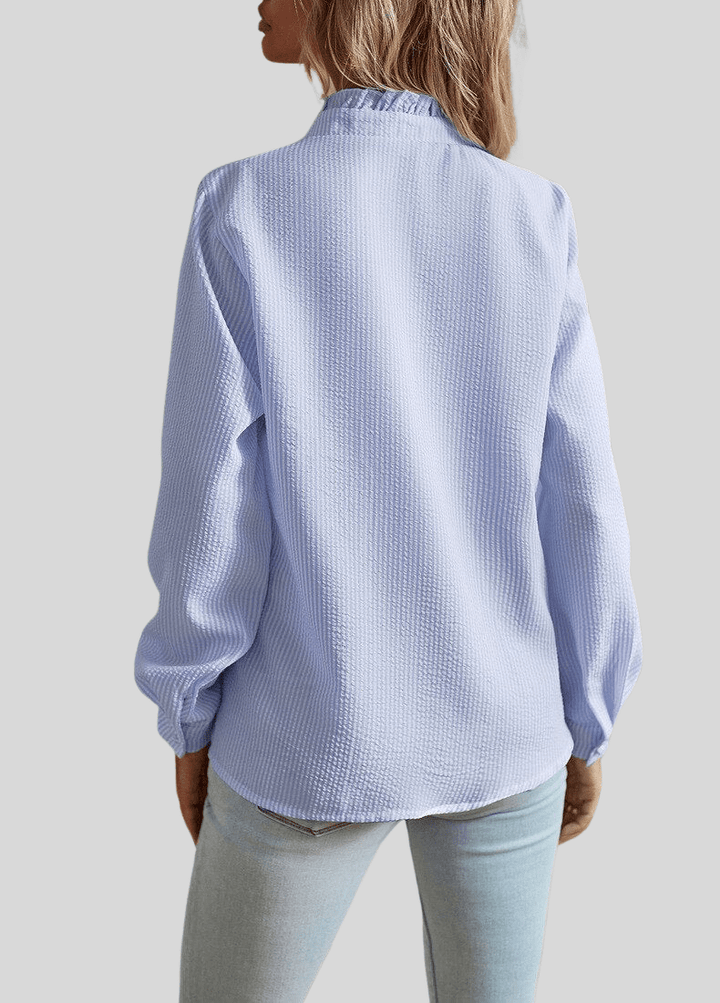 Alina – Ruffle Blouse with Elegant Collar