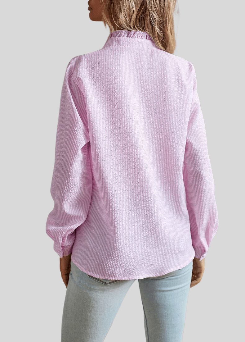 Alina – Ruffle Blouse with Elegant Collar