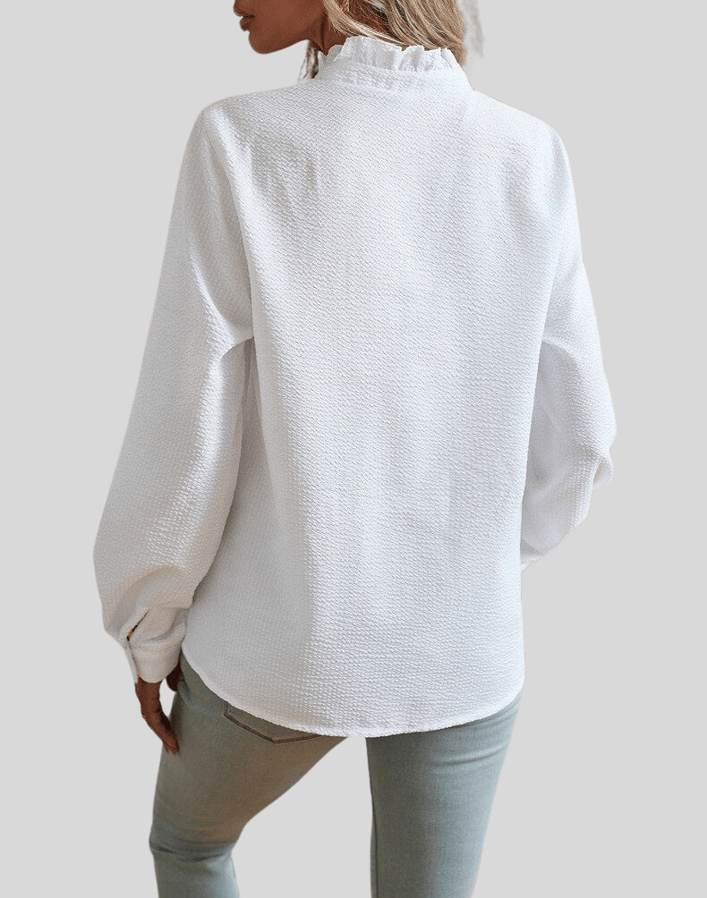 Alina – Ruffle Blouse with Elegant Collar