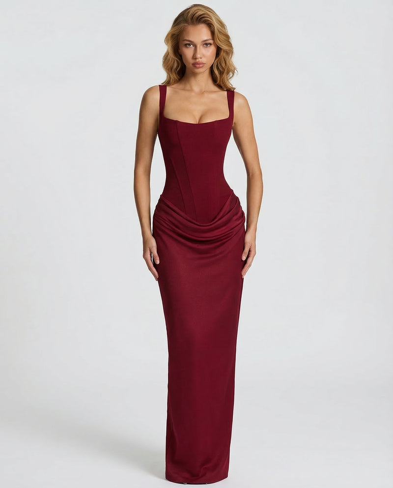 Sienna | Satin Corset Maxi Dress