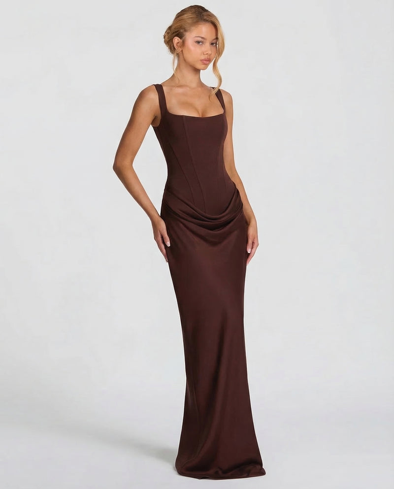 Sienna | Satin Corset Maxi Dress