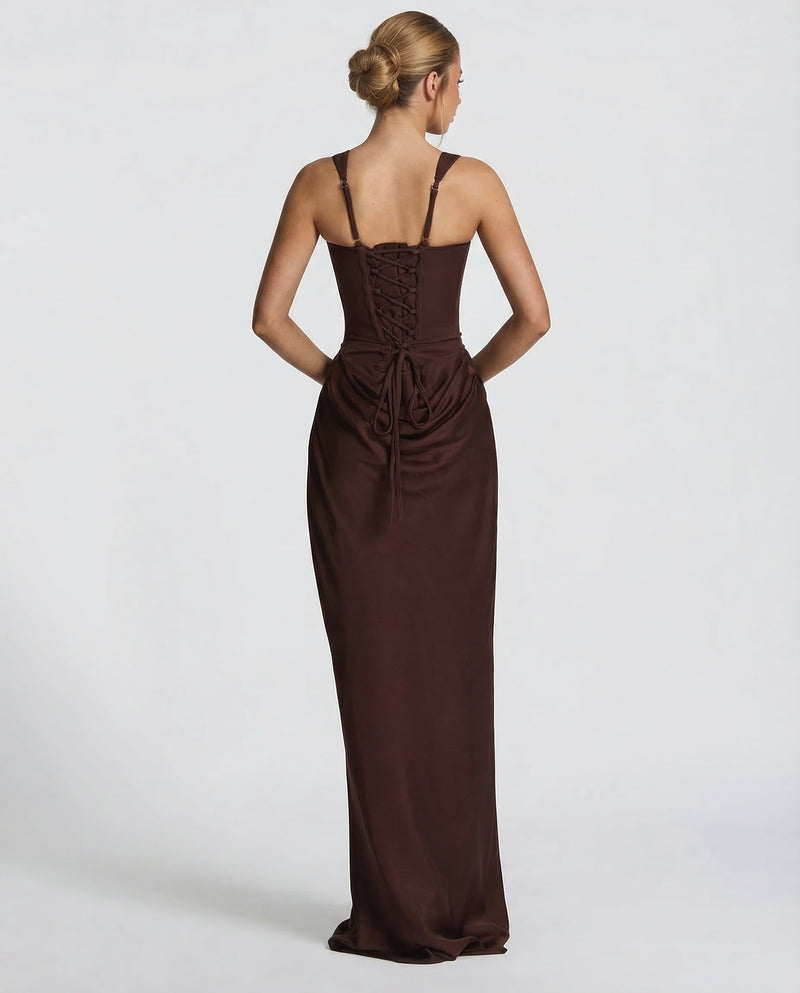 Sienna | Satin Corset Maxi Dress
