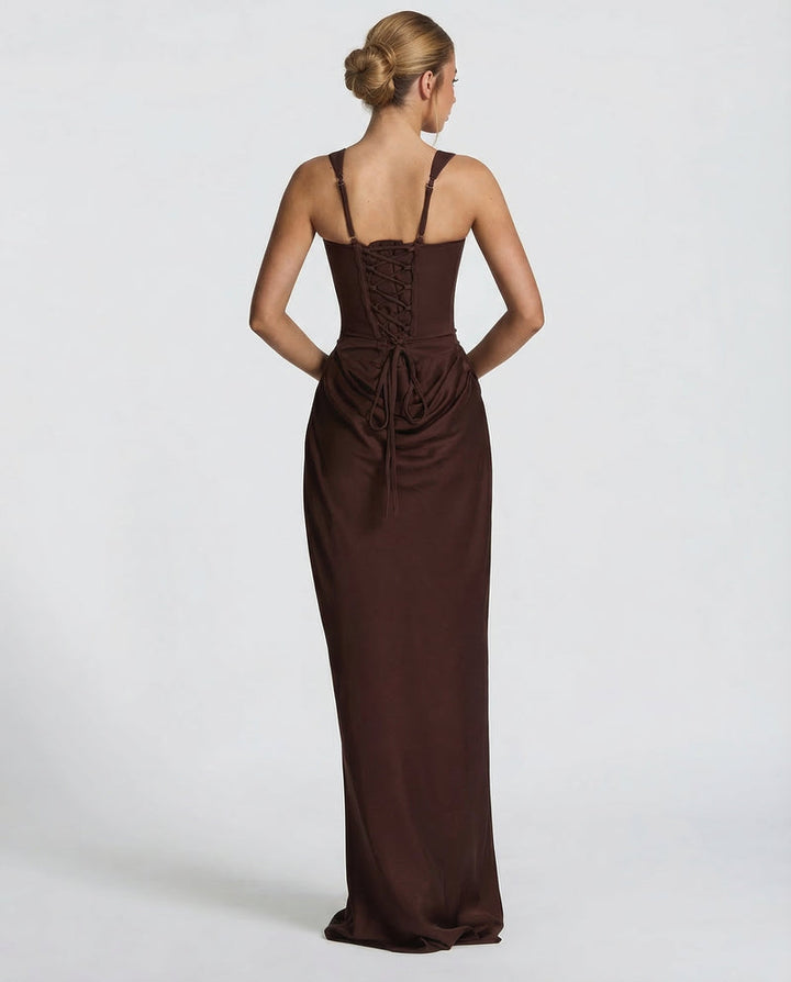 Sienna | Satin Corset Maxi Dress