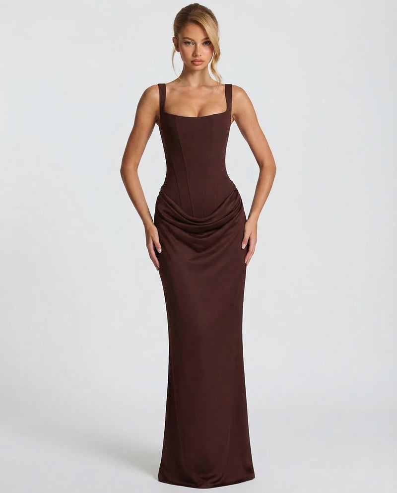 Sienna | Satin Corset Maxi Dress