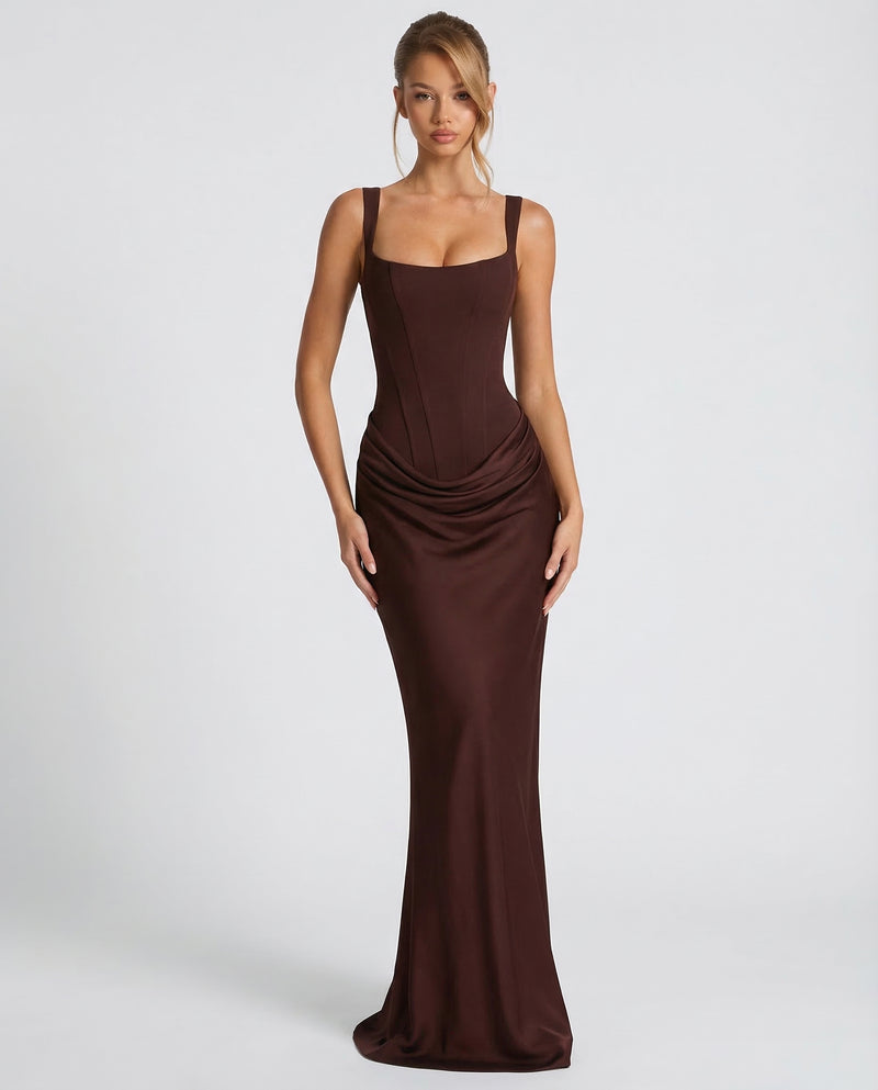 Sienna | Satin Corset Maxi Dress