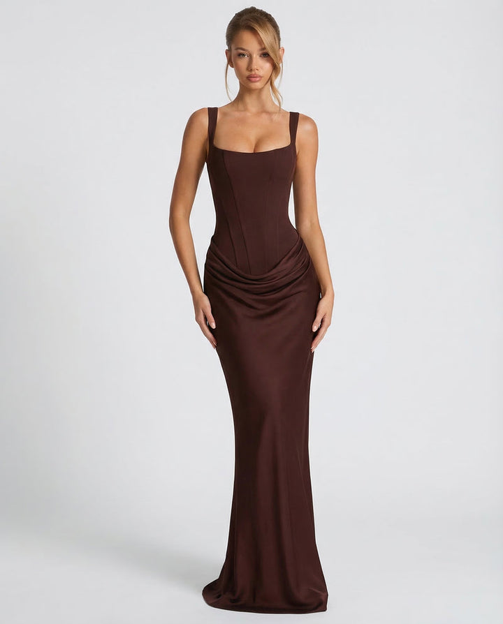 Sienna | Satin Corset Maxi Dress