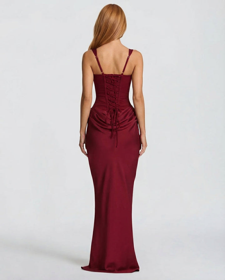 Sienna | Satin Corset Maxi Dress