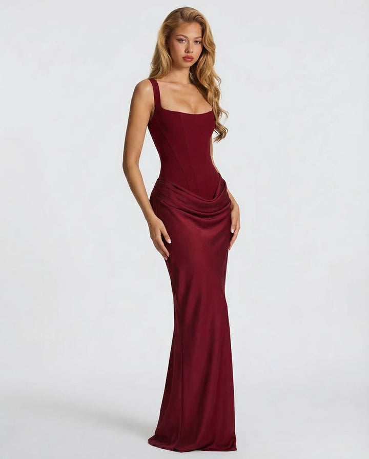 Sienna | Satin Corset Maxi Dress