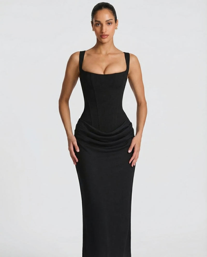 Sienna | Satin Corset Maxi Dress