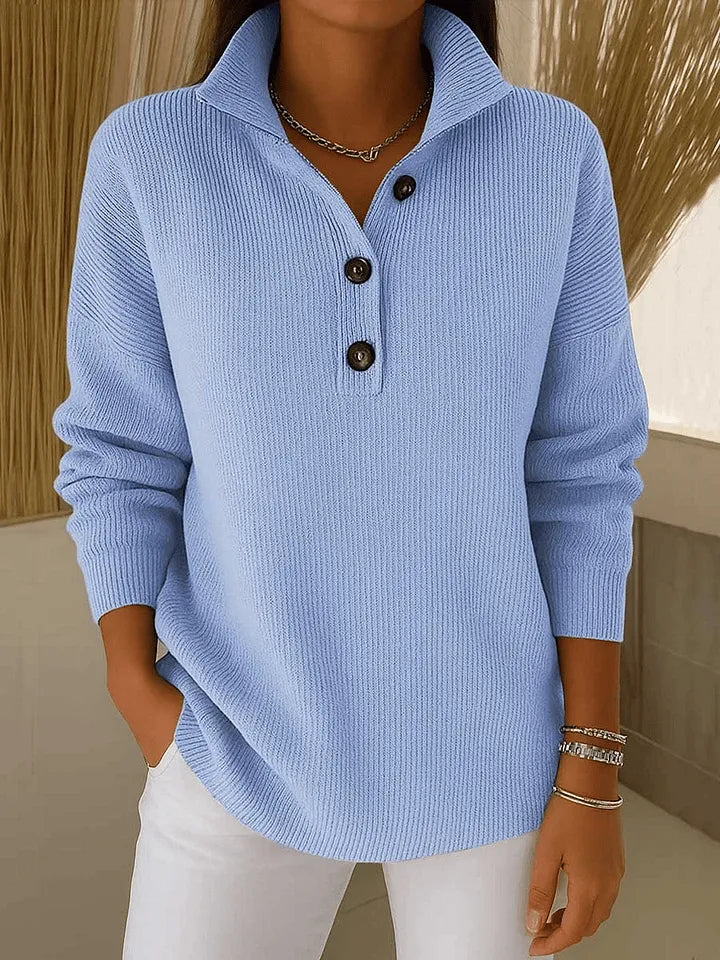 Amelia | Polo Sweater with V-Neck