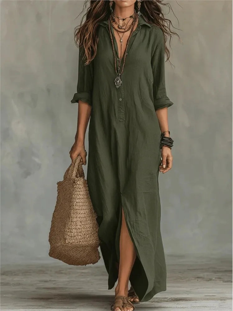 Agnes | Relaxed Maxi Shirt Dress