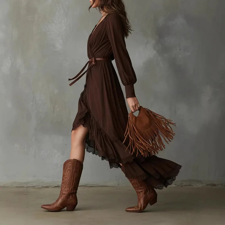 GAIL | WRAP HIGH-LOW DRESS