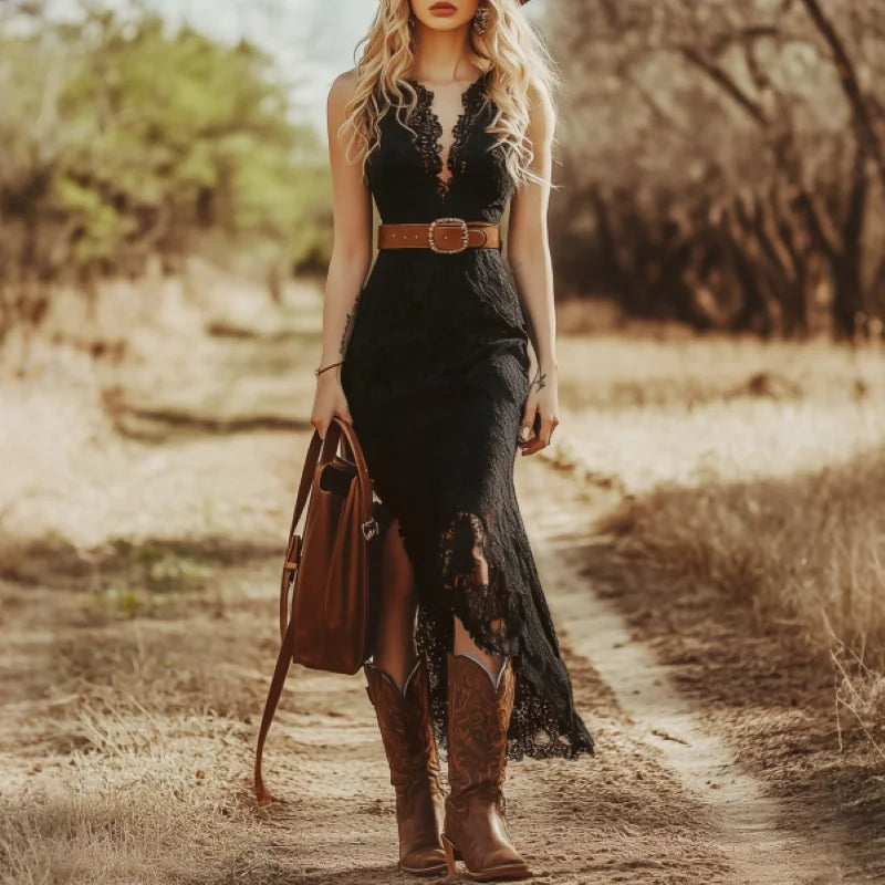 JANINE | LACE HIGH-LOW DRESS