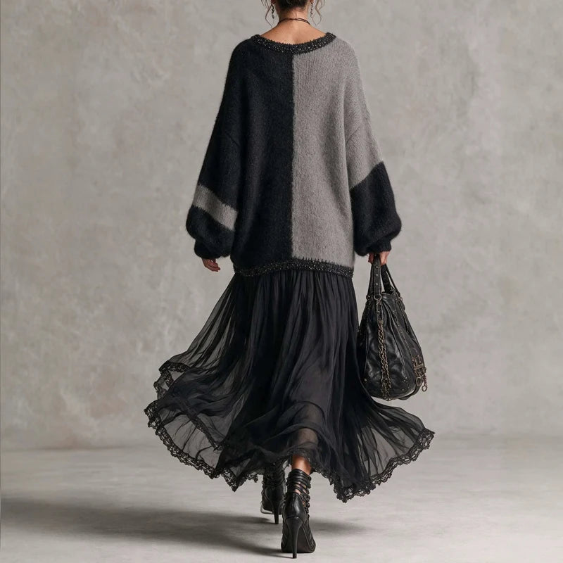 Kara | Color Block Knit Dress